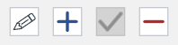 The toolbar on the Custom Ribbon Configuration Editor dialog The toolbar on the Custom Ribbon Configuration Editor dialog