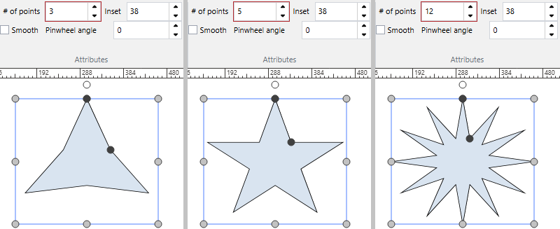 A points number controls the number of vertices of the given multigon.