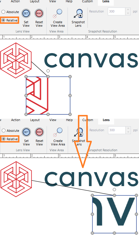 Relative lens position