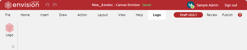 The deployed custom ribbon tab with the Logo name