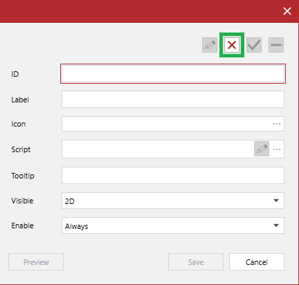 The blank fields when creating a new custom command button in the Custom Ribbon Configuration Editor dialog